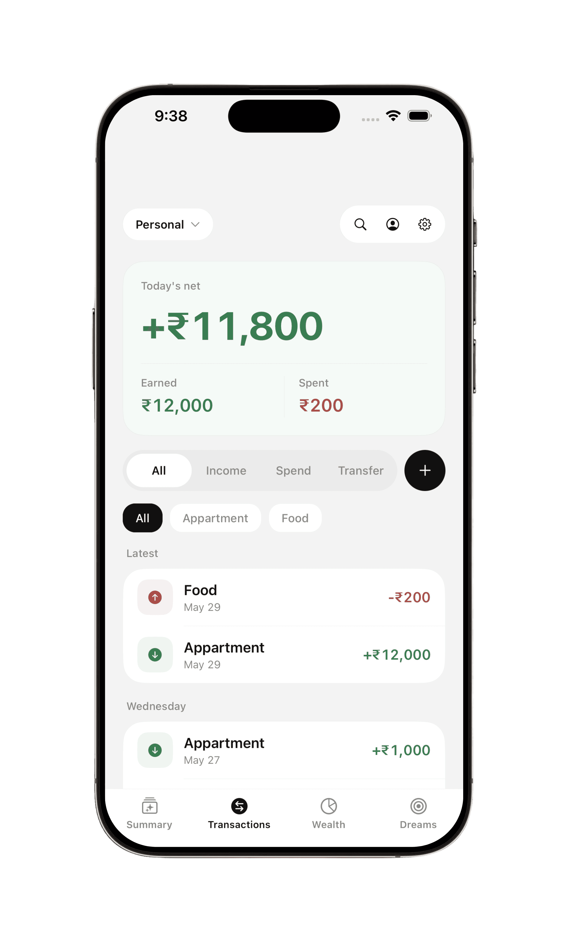 Transactions module preview